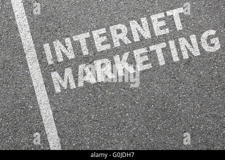 Internet marketing online media la concezione di business sul web Foto Stock