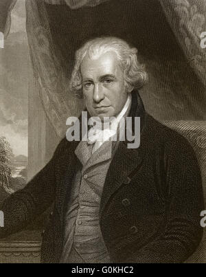 James Watt, 1736 - 1819, Scottish inventore del motore a vapore Foto Stock