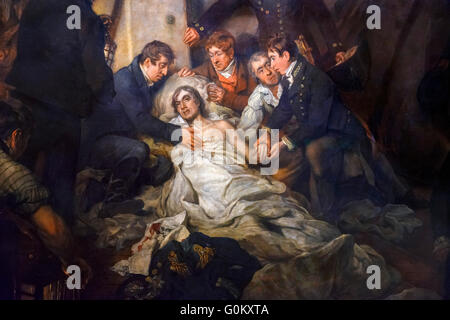 Lord Nelson. Dettagli dalla morte di Nelson da Arthur William Devis, 1805. Foto Stock