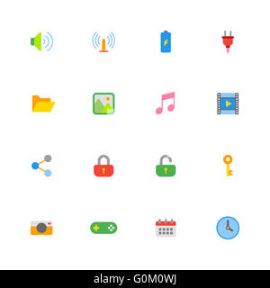 [JPEG] colorato semplice web icon set per il web, UI ed infografico e le applicazioni per dispositivi mobili Foto Stock