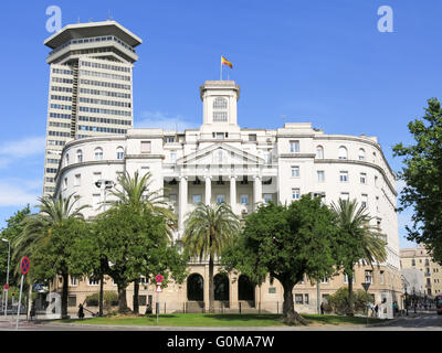 Settore Naval de Catalunya edificio su Placa del Portal de la Pau, Barcellona, Spagna Foto Stock