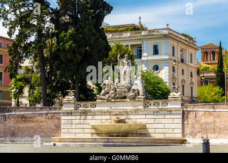 Fontana del Nettuno a Roma Foto Stock