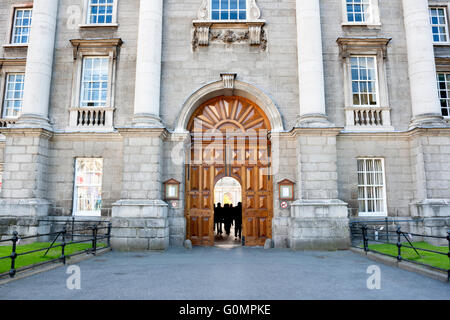 Trinity College entrata principale a Dublino, Irlanda Foto Stock