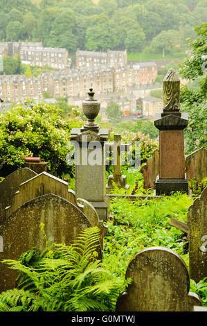 Cimitero Vecchio sopra vicino a Hebden Bridge in Calderdale West Yorkshire Foto Stock