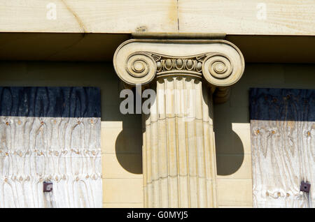 Capitello ionico Gledhow Grove, Revival Greco Mansion Foto Stock