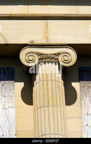 Capitello ionico Gledhow Grove, Revival Greco Mansion Foto Stock
