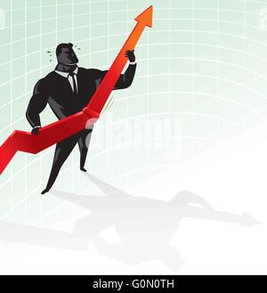 Strong corporate executive di flessione della crescita di destinazione Illustrazione Vettoriale