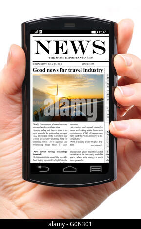Mobile news Foto Stock