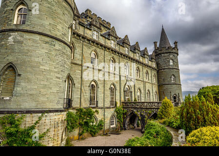 Inveraray Castle in Scozia occidentale, sulle sponde del Loch Fyne Foto Stock