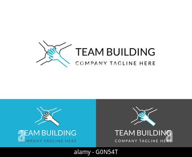 La creazione di un team business logo design in tre colori Illustrazione Vettoriale