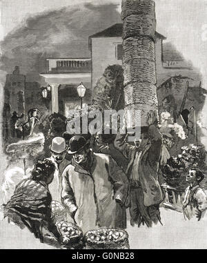 La mattina presto a Covent Garden Frutta & Verdura nel XIX secolo Foto Stock