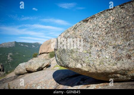 Formazione di roccia in La Pedriza parco naturale, Madrid, Spagna Foto Stock