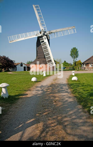 Outwood, Post Mill, mulino a vento, Surrey, Inghilterra Foto Stock