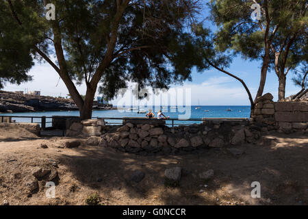 La porta isolata villaggio di El Puertito a Adeje, Tenerife, Isole Canarie, Spagna. Foto Stock