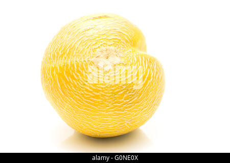 Il melone Cantalupo isolato su bianco Foto Stock