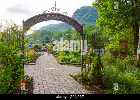 Il lago di esca, North Carolina - La fioritura ponte sul Grande Fiume. Foto Stock