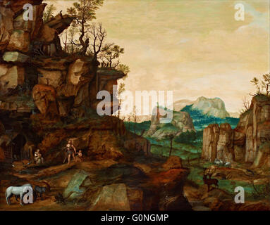 Cornelis van Dalem - Paesaggio con Adamo ed Eva Foto Stock