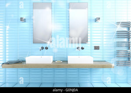 Bagno lucido il rendering 3D Foto Stock