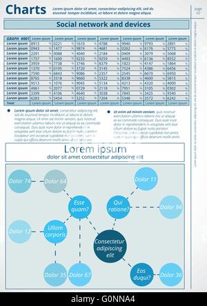 Il vettore di dati aziendali. Pagina di serie 2. Illustrazione Vettoriale