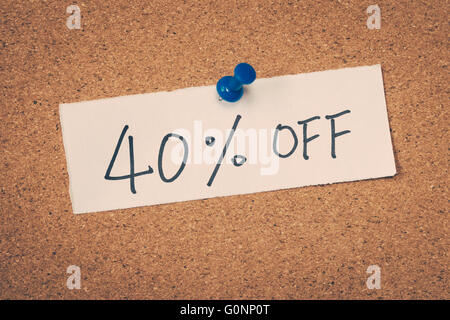 40% quaranta percento di sconto Foto Stock