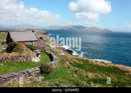 Oceano atlantico a Cill Rialaig rifugio di artisti, Co Kerry Foto Stock