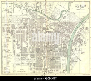 Italia: Torino, 1899 Mappa antichi Foto Stock