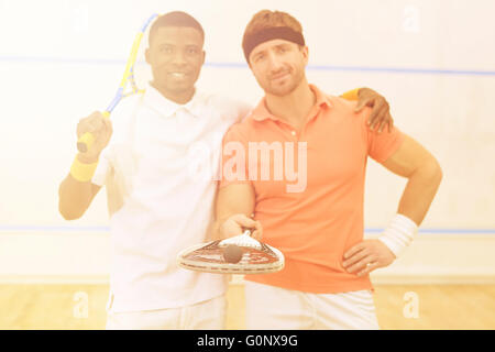 Giocatori di squash Foto Stock