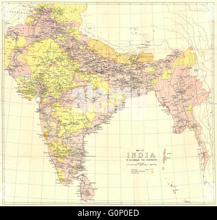 INDIA BRITANNICA: mostra British, Native & stati indipendenti. La Birmania, 1924 Mappa Foto Stock