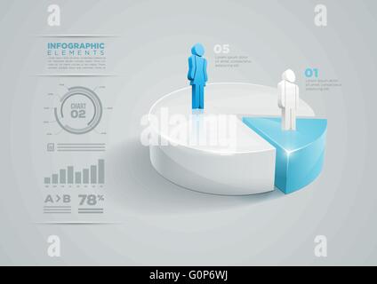 Il vettore grafico a torta infografico modello di progettazione. Illustrazione Vettoriale