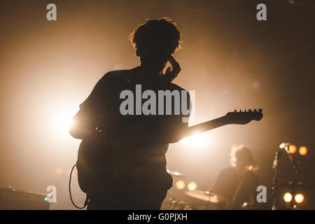 Aprile 30, 2016 - Kieran Shudall, Sam Rourke, Colin Jones e Joe Falconer del Liverpudlian indie band, 'Circa' onde, headline Live a Leeds Music Festival che si tiene a Leeds, Regno Unito, 2016 © Myles Wright/ZUMA filo/Alamy Live News Foto Stock