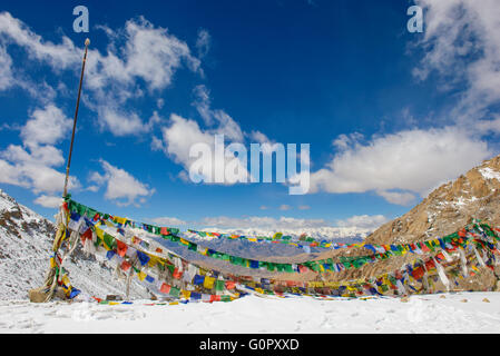 Preghiera tibetano bandiere Foto Stock