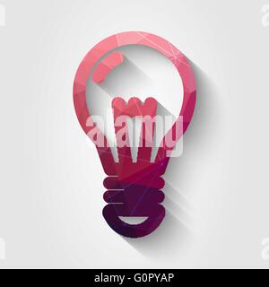 Piana poligonale icona della lampadina Illustrazione Vettoriale