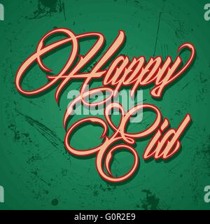La calligrafia creativa del testo happy eid - illustrazione vettoriale Illustrazione Vettoriale
