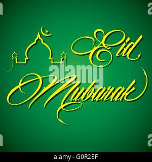 La calligrafia creativa del testo happy eid - illustrazione vettoriale Illustrazione Vettoriale