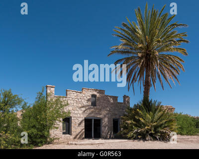 Trading Post e Post Office building, Boquillas Hot Springs, il Parco nazionale di Big Bend, Texas. Foto Stock