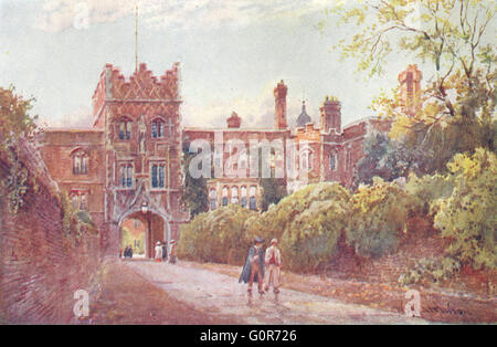 CAMBRIDGE: College: Gateway di Jesus College, antica stampa 1907 Foto Stock