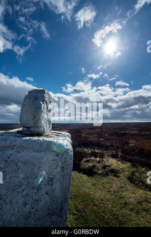 Fat Betty, Croce Bianca, Rosedale Testa, North York Moors National Park. In sun Foto Stock