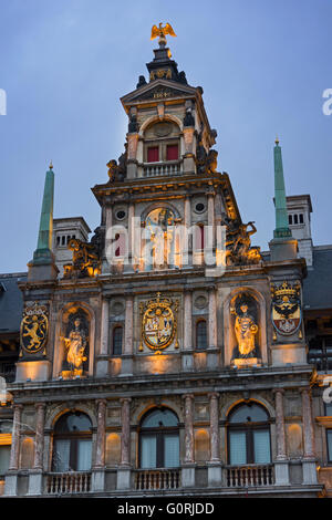 Stadhuis Municipio Grote Markt Anversa in Belgio Foto Stock
