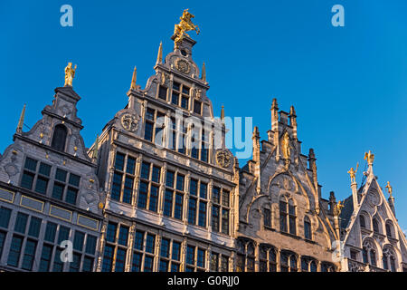 Guildhouses sul Grote Markt Anversa in Belgio Foto Stock