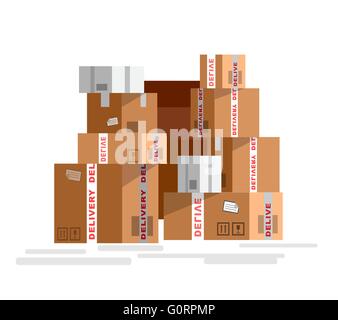 Pila di merci a tenuta stagna Illustrazione Vettoriale