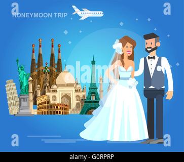 Alta qualità, mondo dettagliata dei punti di riferimento Illustrazione Vettoriale