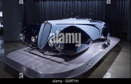 1938 Delahaye tipo 135M da Figoni et Falaschi con un design che si ispira a un aeroplano Foto Stock