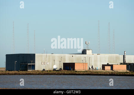 Il Orfordness stazione trasmittente, Orford Ness, Suffolk, Regno Unito. Foto Stock