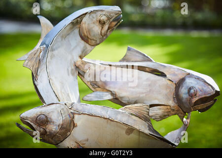 Whalley rurale di un grande villaggio in Ribble Valley sulle rive del fiume Calder nel Lancashire. Whalley consiglio parrocchiale Vale Gard Foto Stock