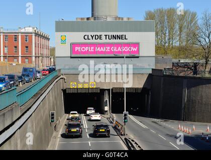 Il Southside ingresso del Clyde tunnel in Govan, Glasgow, Scotland, Regno Unito Foto Stock