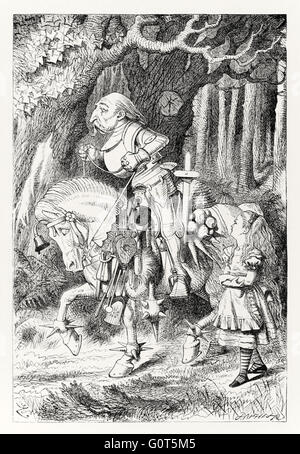 "Il Cavaliere Bianco' da 'attraverso il Looking-Glass e quello che Alice vi trovarono' da Lewis Carroll (1832-1898), illustrata da Sir John Tenniel. Foto Stock