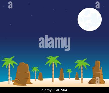 Notte nel deserto Illustrazione Vettoriale