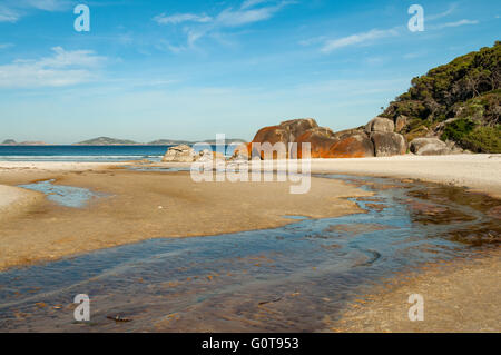 Spiaggia stridulo, Wilsons Promontory NP, Victoria, Australia Foto Stock