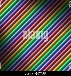 Diagonale tubo multicolore texture di sfondo illuminato in diagonale Foto Stock