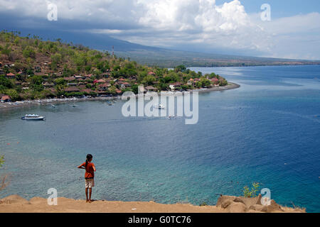 Amed città costa orientale Bali Indonesia Foto Stock